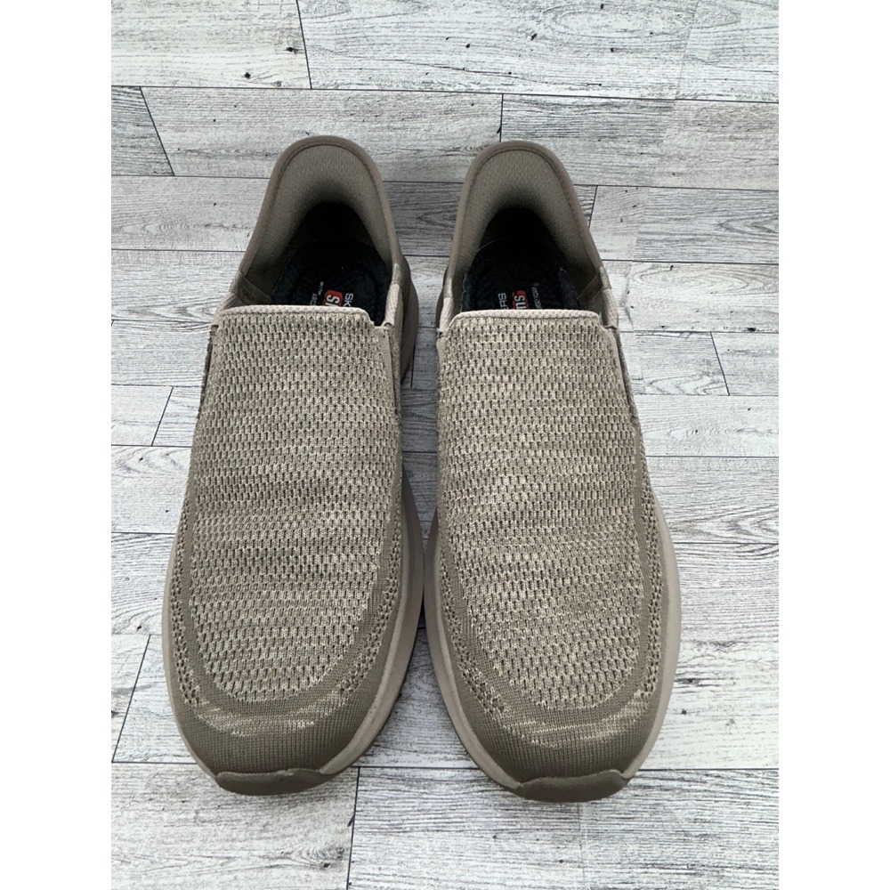Skechers Mens Slip-ins Hands Free Taupe Sneakers 210546 Size 12‎ Goga Mat Arch - Picture 3 of 14